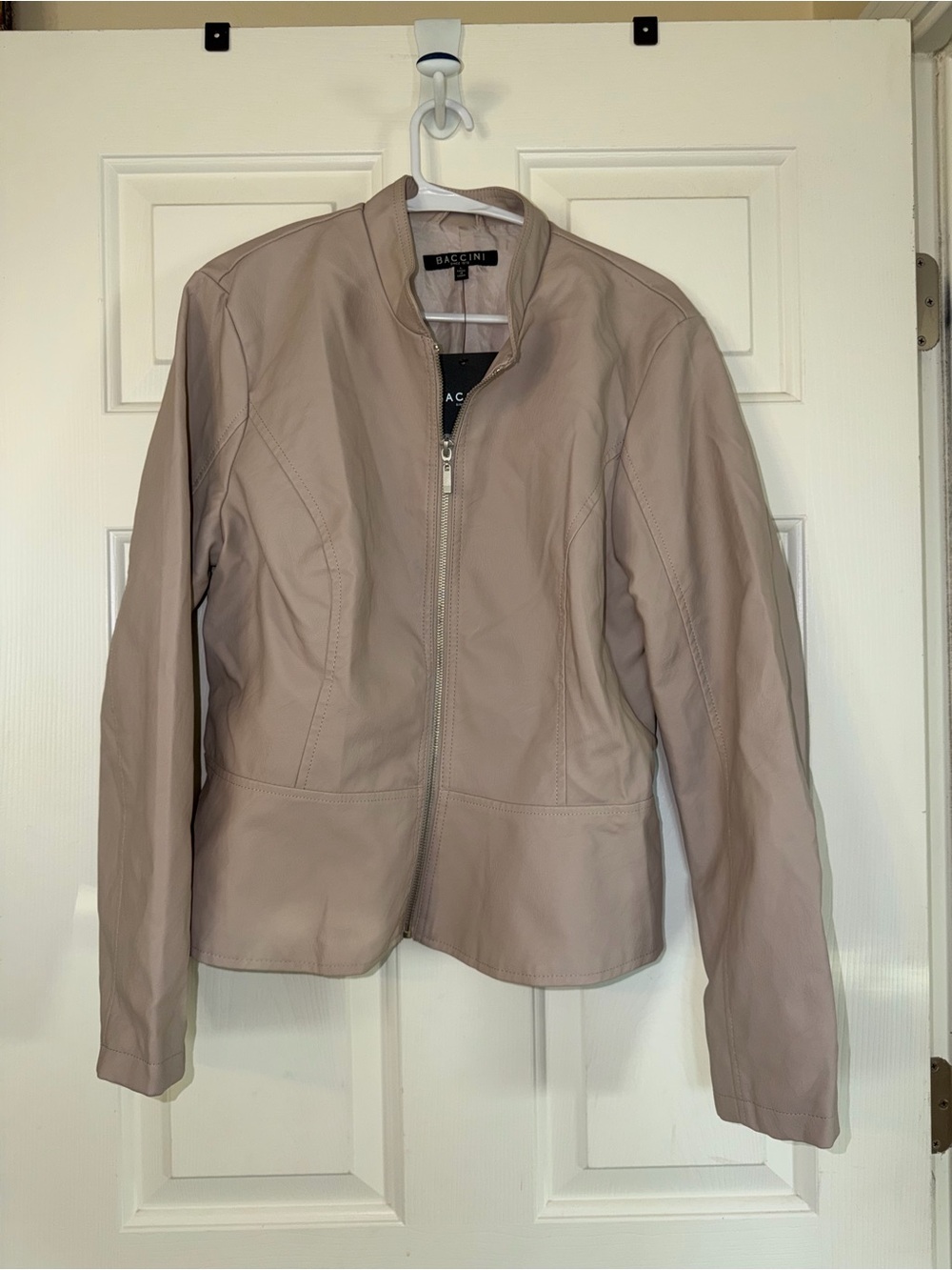 NWT Baccini Women's Faux Leather Zip Jacket - size L